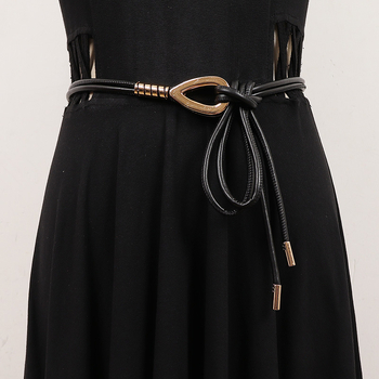 Γυναικεία ζώνη με δερμάτινο σχοινί, σχοινί μέσης με φούστα, πουλόβερ, μπουφάν, παλτό, μόδα 2024, νέο φθινόπωρο και χειμώνα, υψηλής ποιότητας κάλυμμα μέσης