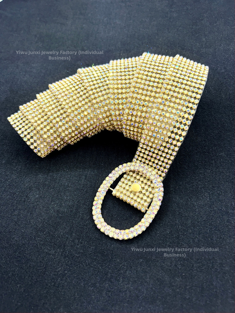 Taobao uus naiste teemantvöö 9 reaga suurte ovaalsete täiskividega inkrusteeritud vöödega riietega sidumiseks, 2024. aasta uus mudel