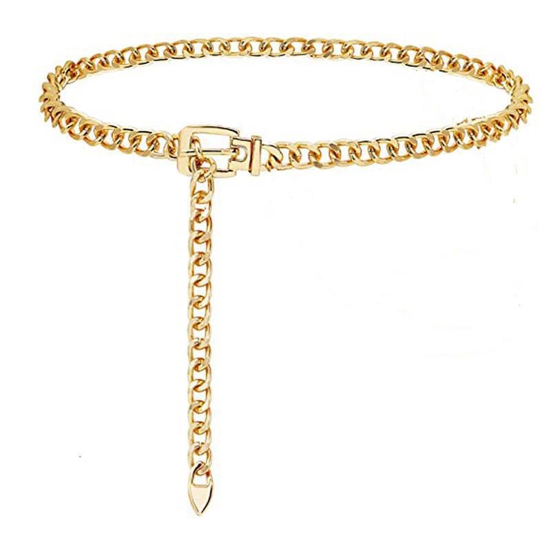 Ins Style metallist vööketi aksessuaarid Naiste suvine universaalne seelik, teksad, dekoratiivne õhuke kett, interneti kuulsuste keti vöö