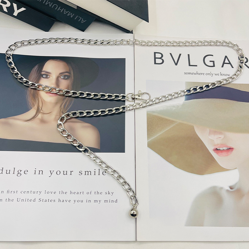 Ins Style metallist vööketi aksessuaarid Naiste suvine universaalne seelik, teksad, dekoratiivne õhuke kett, interneti kuulsuste keti vöö