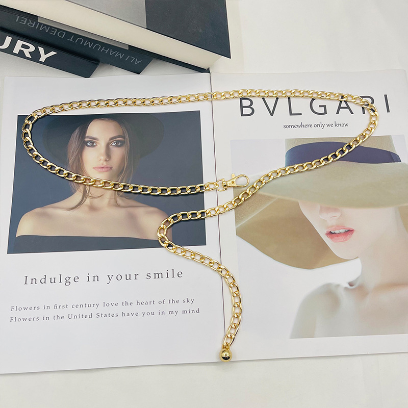 Ins Style metallist vööketi aksessuaarid Naiste suvine universaalne seelik, teksad, dekoratiivne õhuke kett, interneti kuulsuste keti vöö