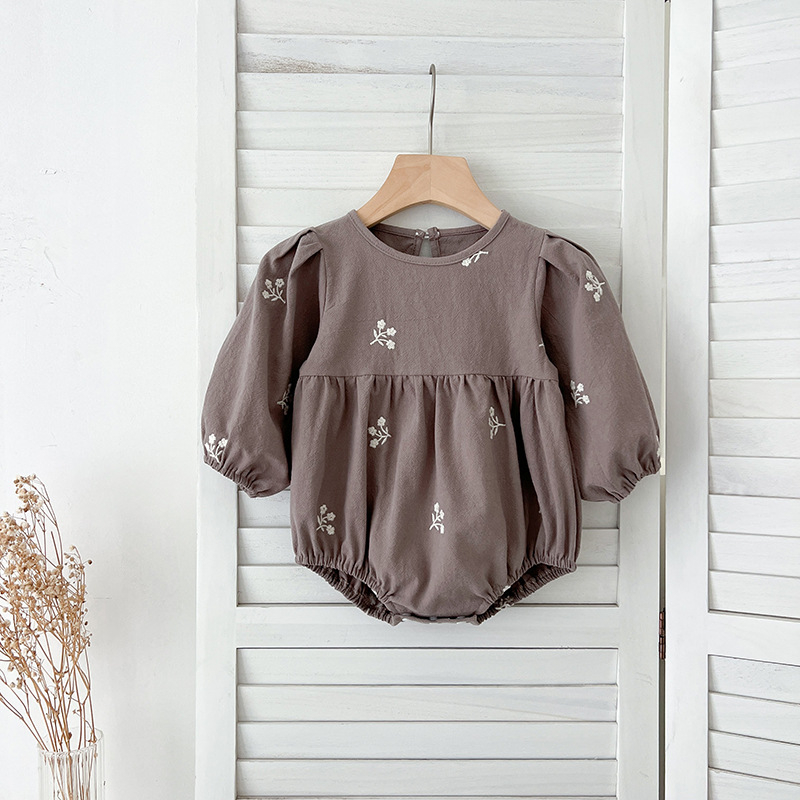 Korea stiilis tüdrukute kleit, kevad- ja sügisene pikkade varrukatega beebikott, romper, õe riietus, tikitud beebitüdruku kleit