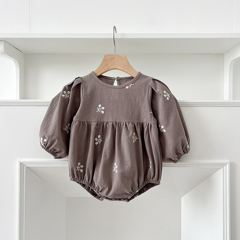 Korea stiilis tüdrukute kleit, kevad- ja sügisene pikkade varrukatega beebikott, romper, õe riietus, tikitud beebitüdruku kleit