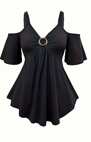 Naiste piiriülene pluss-suuruses õlgadega alt avanev topp, moodne kunstteksariidest trükiga püksid, vabaaja, igapäevane salendav kaheosaline komplekt