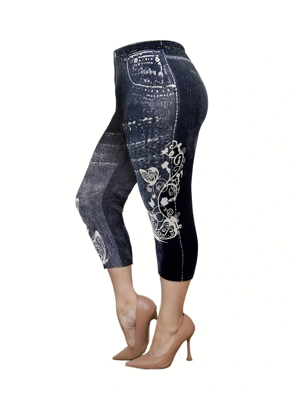 Naiste piiriülene pluss-suuruses õlgadega alt avanev topp, moodne kunstteksariidest trükiga püksid, vabaaja, igapäevane salendav kaheosaline komplekt