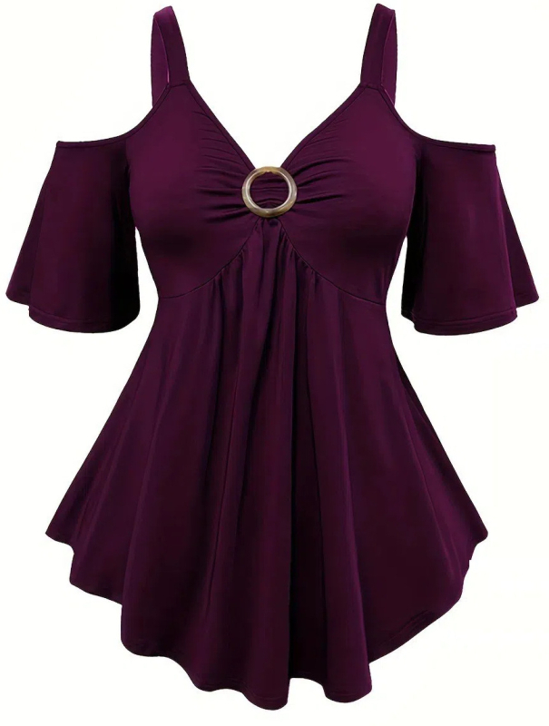 Naiste piiriülene pluss-suuruses õlgadega alt avanev topp, moodne kunstteksariidest trükiga püksid, vabaaja, igapäevane salendav kaheosaline komplekt