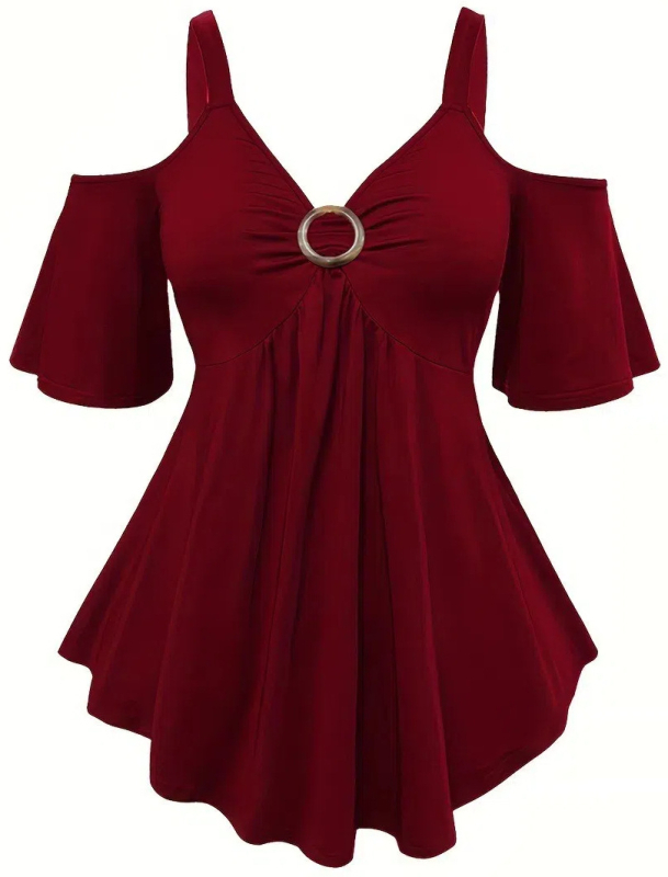 Naiste piiriülene pluss-suuruses õlgadega alt avanev topp, moodne kunstteksariidest trükiga püksid, vabaaja, igapäevane salendav kaheosaline komplekt