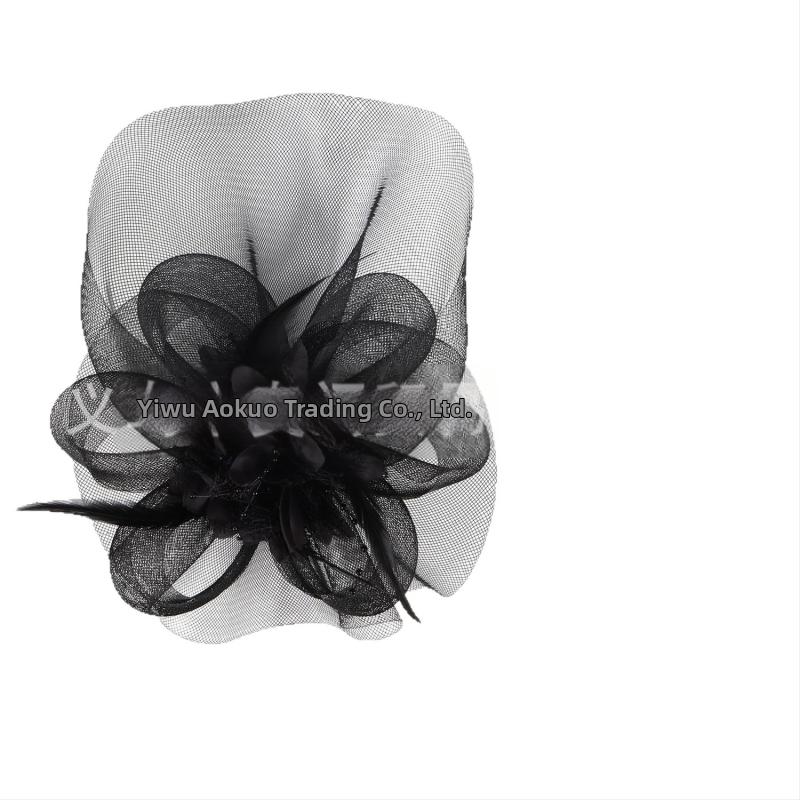 Европейски и американски празнични партита мрежеста перната прическа за булчински сватбени снимки винтидж аксесоари за коса фиба лента за коса с двойно предназначение прическа цвете