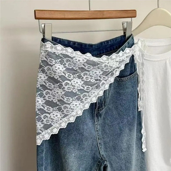 Varakevadine uus Korea rõivaste Jaapani stiilis moodne kihiline pehme pitsiline volangidega seelik väikese põllega pitsist poolseelik