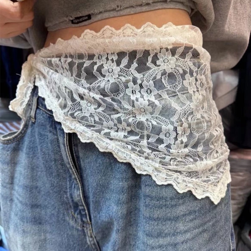 Νέες Κορεάτικες Εμφανίσεις στην Ιαπωνική Μόδα σε Στυλ Αρχής Άνοιξης, Φούστα με Απαλές Δαντέλες και Βολάν, Μικρή Φούστα με Δαντέλα και Ποδιά