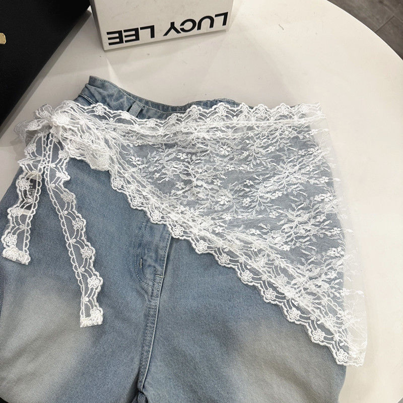 Νέες Κορεάτικες Εμφανίσεις στην Ιαπωνική Μόδα σε Στυλ Αρχής Άνοιξης, Φούστα με Απαλές Δαντέλες και Βολάν, Μικρή Φούστα με Δαντέλα και Ποδιά