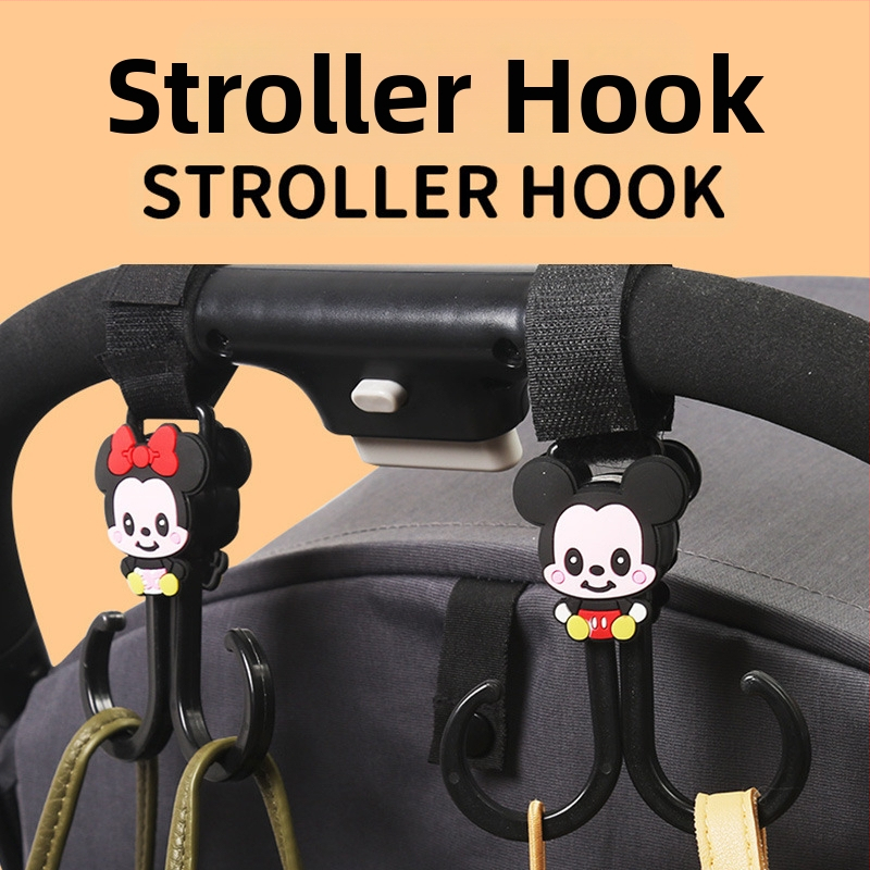 Кука за електрическа кола с анимационни герои, кука за количка, кука за съхранение на чанта за бебешка количка, аксесоари за куки за бебешка количка