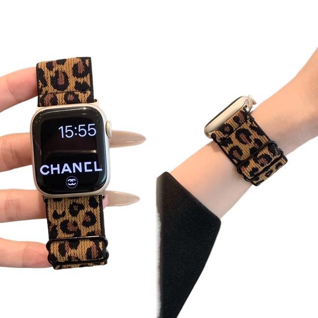 Ελαστικό λουράκι Apple Sports με πλεξούδα για Apple Watch 1098 με λεοπάρ μοτίβο iwatch
