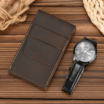 Odinis laikrodžių krepšys Patogi atverčiama paprasta laikrodžių laikymo dėžutė Kūrybingas laikrodžių odinis dėklas gamyklos išparduotuvėje