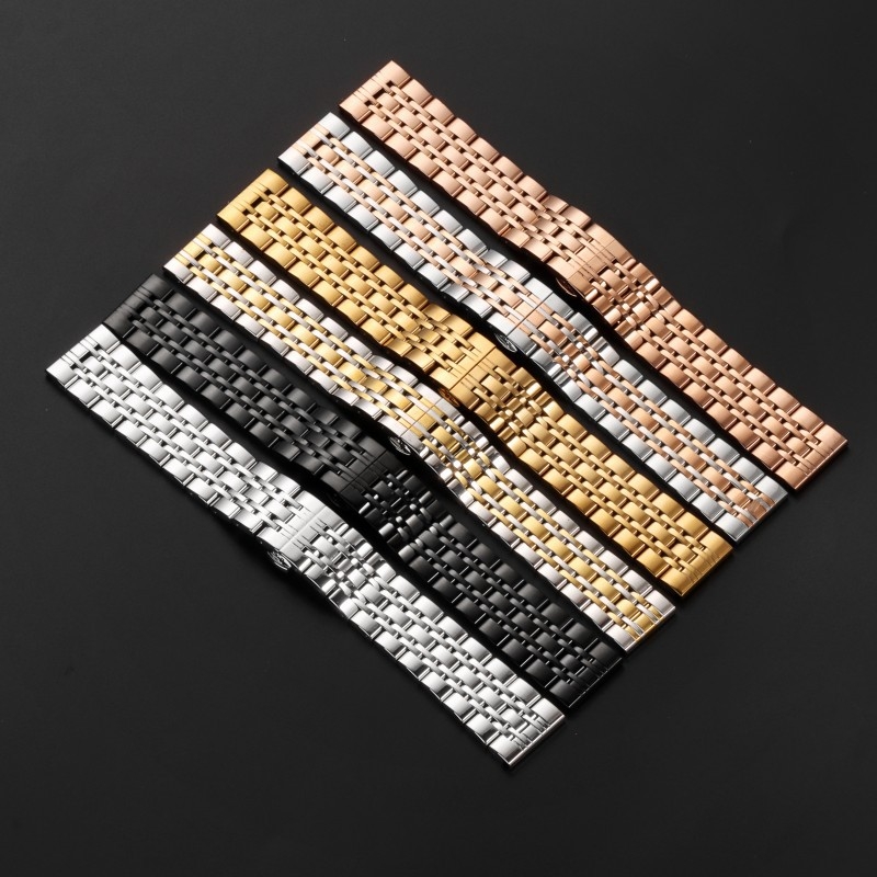 Нова каишка от неръждаема стомана Seven-plant за Samsung Galaxy Watch с катарама тип „пеперуда“ 12-24 мм дъга