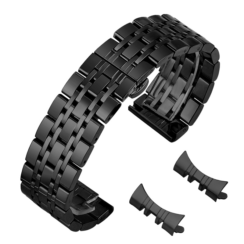 Нова каишка от неръждаема стомана Seven-plant за Samsung Galaxy Watch с катарама тип „пеперуда“ 12-24 мм дъга