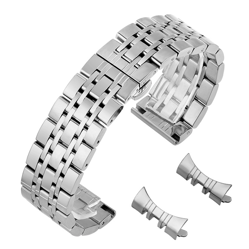 Нова каишка от неръждаема стомана Seven-plant за Samsung Galaxy Watch с катарама тип „пеперуда“ 12-24 мм дъга