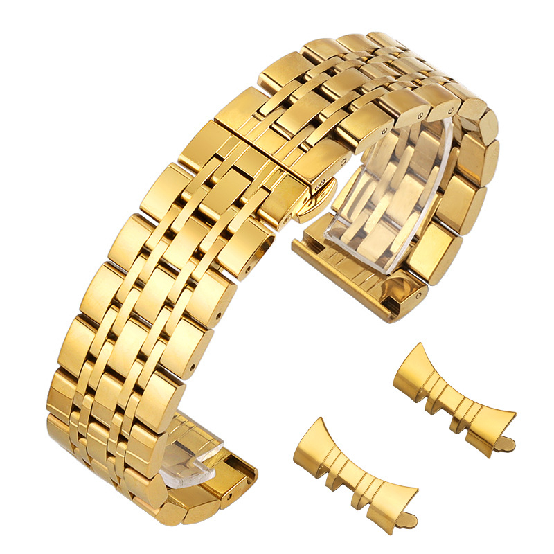 Нова каишка от неръждаема стомана Seven-plant за Samsung Galaxy Watch с катарама тип „пеперуда“ 12-24 мм дъга