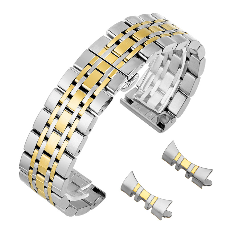 Нова каишка от неръждаема стомана Seven-plant за Samsung Galaxy Watch с катарама тип „пеперуда“ 12-24 мм дъга