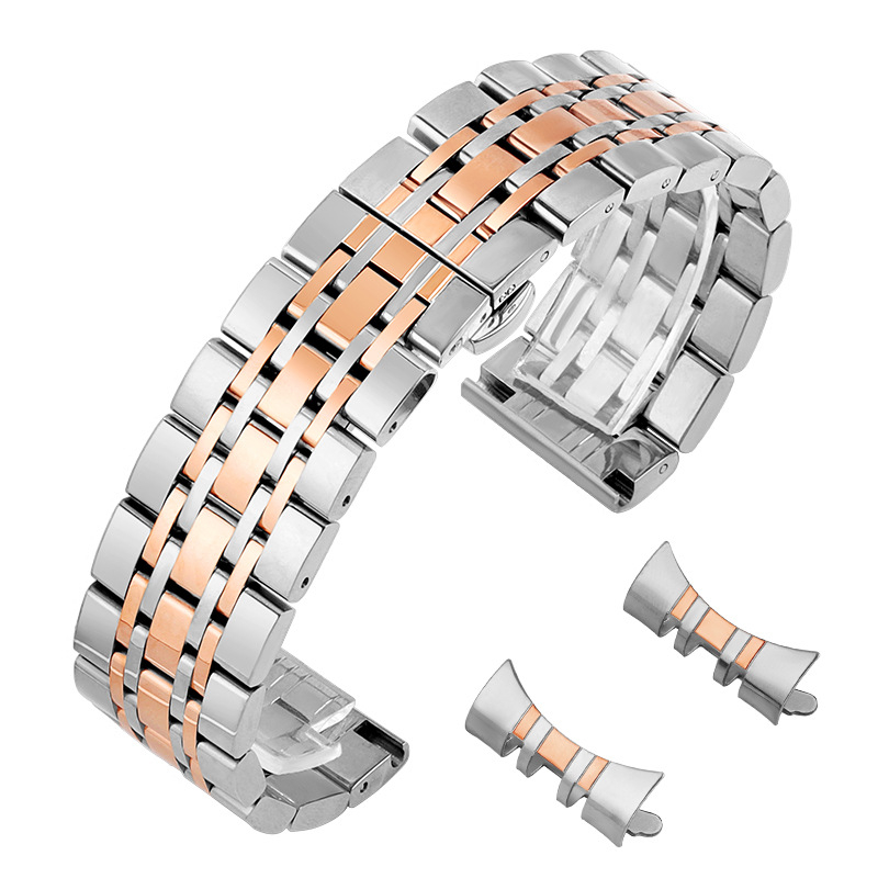 Нова каишка от неръждаема стомана Seven-plant за Samsung Galaxy Watch с катарама тип „пеперуда“ 12-24 мм дъга