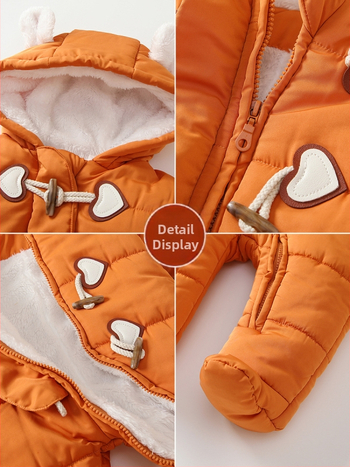 Βαμβακερά Ρούχα για Βρέφη, Χειμωνιάτικα Ρούχα για Βρέφη, Βελούδινα και Χοντρές, Αντιανεμικά και Ζεστά Ρούχα με Κουμπιά από Κέρατο, Ρούχα για Μπούκλες για Υπαίθριες Δραστηριότητες