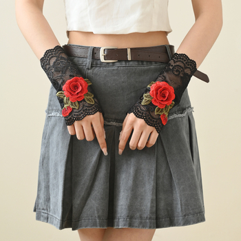 Uus suvine tikitud pitsist varrukaga võltsvarrukaga kindad pitsist manseti randmekate jääsiidist päikesekaitsekreemi varrukas