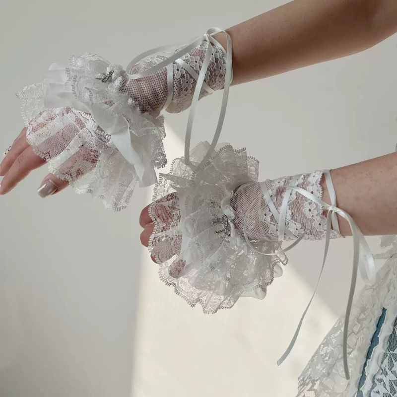 Lolita pitsilise äärega säärisokid, suvised õhukesed võrkkangast varrukad, naiste lohvakad sokid, Jk lipsuga sokid, subkultuur