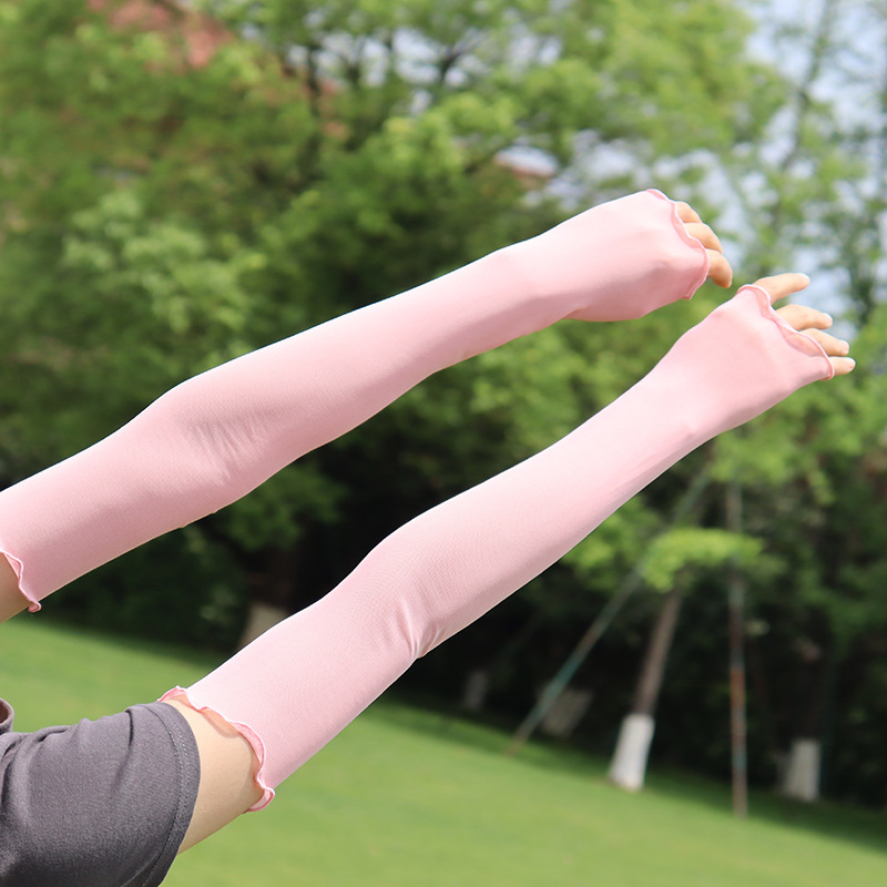 2024. aasta uued päikesekaitsekindad, varrukaga pool sõrme, õhukese võrgusilmaga mustad siidist käe sokid, venivad, lihtsad salendavad UV-kaitsega mehed