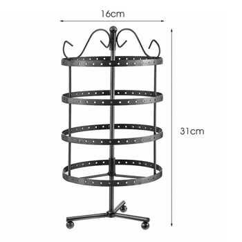 Στρογγυλή περιστρεφόμενη κρεμάστρα σκουλαρικιών για μεταλλικά κοσμήματα, κρεμάστρα επίδειξης σκουλαρικιών από σίδερο για αυτιά γραφείου