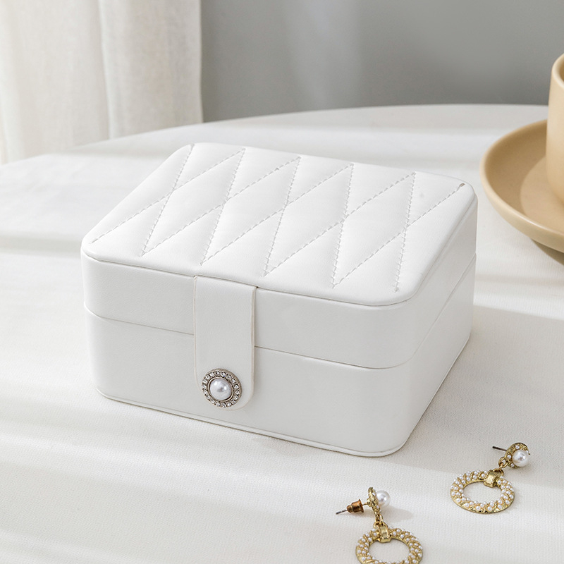 PU nahast peegliga ehtekarp kaasaskantav ehtepakend väike sõrmuskõrvarõngaste ehete hoiukarp Korea stiilis