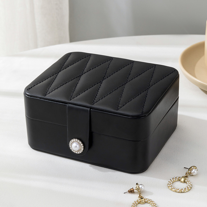 PU nahast peegliga ehtekarp kaasaskantav ehtepakend väike sõrmuskõrvarõngaste ehete hoiukarp Korea stiilis