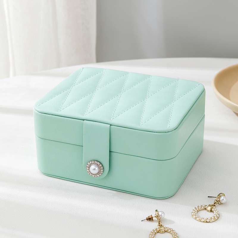 PU nahast peegliga ehtekarp kaasaskantav ehtepakend väike sõrmuskõrvarõngaste ehete hoiukarp Korea stiilis