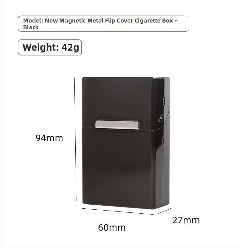 Uus alumiiniumisulamist magnetilise pandlaga klapp, rõhukindel, veekindel, tilgakindel, meeste suure mahutavusega, kvaliteetsest sigaretiümbrisest, üliõhuke, mitmevärviline, otsemüük