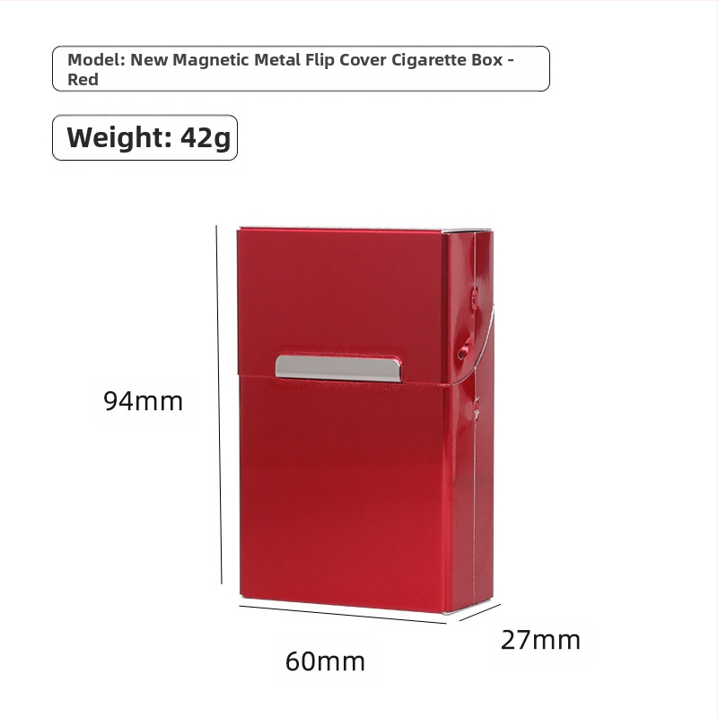 Uus alumiiniumisulamist magnetilise pandlaga klapp, rõhukindel, veekindel, tilgakindel, meeste suure mahutavusega, kvaliteetsest sigaretiümbrisest, üliõhuke, mitmevärviline, otsemüük