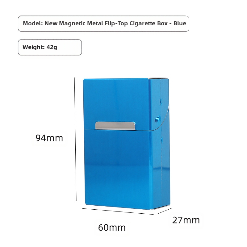 Uus alumiiniumisulamist magnetilise pandlaga klapp, rõhukindel, veekindel, tilgakindel, meeste suure mahutavusega, kvaliteetsest sigaretiümbrisest, üliõhuke, mitmevärviline, otsemüük