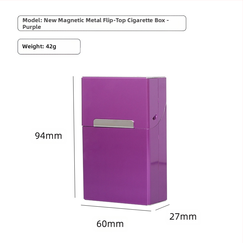 Uus alumiiniumisulamist magnetilise pandlaga klapp, rõhukindel, veekindel, tilgakindel, meeste suure mahutavusega, kvaliteetsest sigaretiümbrisest, üliõhuke, mitmevärviline, otsemüük