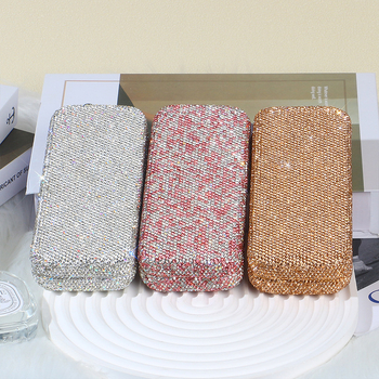 Teemantidega kaetud autoklaaside hoiukast, piiriülene enimmüüdud auto päikeseprillide ümbris, kaasaskantav hoiustamisprillide ümbris autosalongis