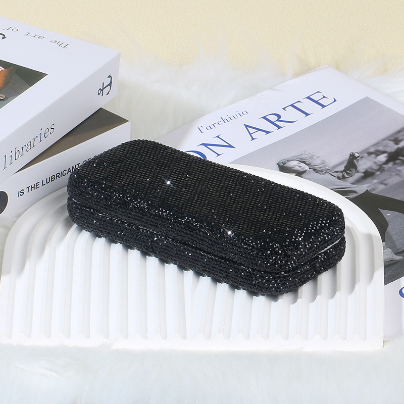 Teemantidega kaetud autoklaaside hoiukast, piiriülene enimmüüdud auto päikeseprillide ümbris, kaasaskantav hoiustamisprillide ümbris autosalongis