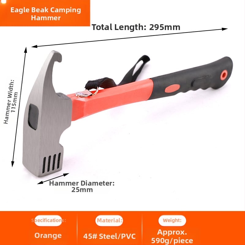 Lauko stovyklavimo kaiščių plaktukas daugiafunkcis nagų plaktukas palapinės baldakimo plaktukas plaktukas stovyklavimo įranga guma