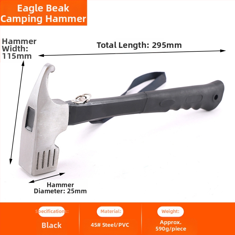 Lauko stovyklavimo kaiščių plaktukas daugiafunkcis nagų plaktukas palapinės baldakimo plaktukas plaktukas stovyklavimo įranga guma