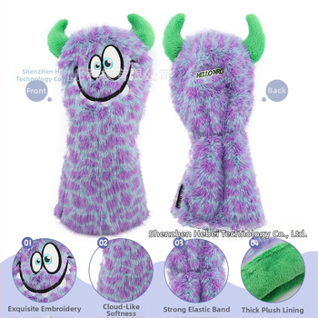 Κάλυμμα ξύλινων μπαστουνιών γκολφ, βελούδινο τέρας, νέο χαριτωμένο κάλυμμα μπαστουνιών με κινούμενα σχέδια, αρ. 1, ξύλινο κάλυμμα κεφαλής μπαστουνιού Fairway