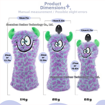 Κάλυμμα ξύλινων μπαστουνιών γκολφ, βελούδινο τέρας, νέο χαριτωμένο κάλυμμα μπαστουνιών με κινούμενα σχέδια, αρ. 1, ξύλινο κάλυμμα κεφαλής μπαστουνιού Fairway