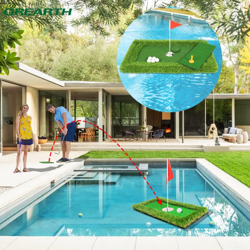 Mini golf vodeni teren za vježbanje patiranja na otvorenom, plutajući teren za golf, simulacijski teren za golf