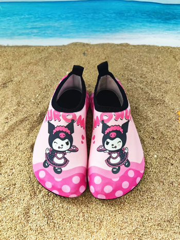 Piiriülesed laste rannajalatsid, libisemiskindla pehme tallaga Sanrio Kuromi veejalatsid, sisespordi libisemiskindlad veejalatsid