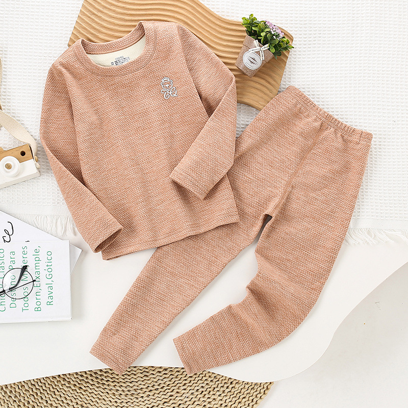 Vaikiški termo apatiniai su viršutine apykakle, berniukų ir mergaičių kašmyro šilko be kaulo rudens drabužiai ilgos kelnės vaikiška pižama su apatine dalimi