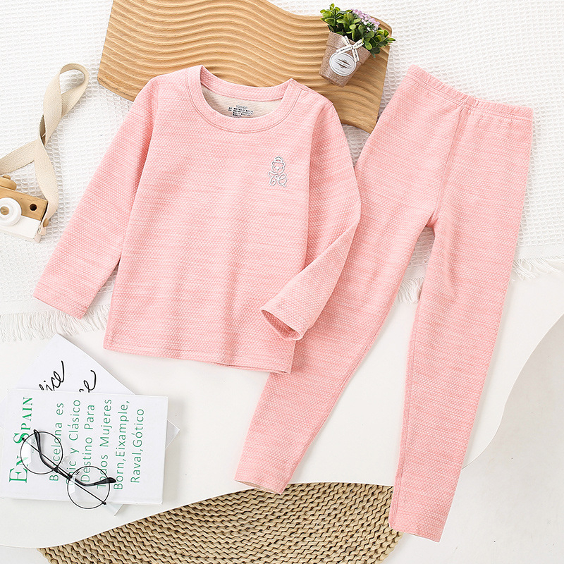 Vaikiški termo apatiniai su viršutine apykakle, berniukų ir mergaičių kašmyro šilko be kaulo rudens drabužiai ilgos kelnės vaikiška pižama su apatine dalimi