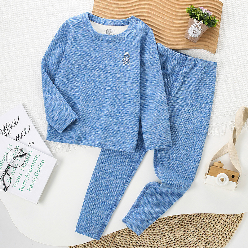 Vaikiški termo apatiniai su viršutine apykakle, berniukų ir mergaičių kašmyro šilko be kaulo rudens drabužiai ilgos kelnės vaikiška pižama su apatine dalimi