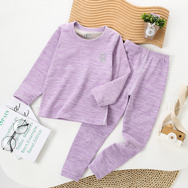 Vaikiški termo apatiniai su viršutine apykakle, berniukų ir mergaičių kašmyro šilko be kaulo rudens drabužiai ilgos kelnės vaikiška pižama su apatine dalimi