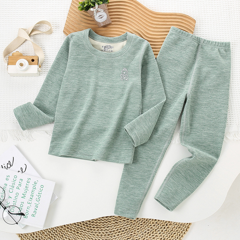 Vaikiški termo apatiniai su viršutine apykakle, berniukų ir mergaičių kašmyro šilko be kaulo rudens drabužiai ilgos kelnės vaikiška pižama su apatine dalimi