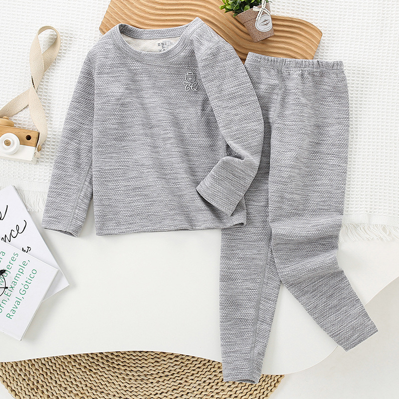 Vaikiški termo apatiniai su viršutine apykakle, berniukų ir mergaičių kašmyro šilko be kaulo rudens drabužiai ilgos kelnės vaikiška pižama su apatine dalimi
